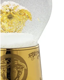 Golden Medusa Schneekugel - Weiß