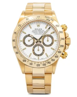 Goldfarbene Armbanduhr mit Zifferblatt 40mm - Weiß