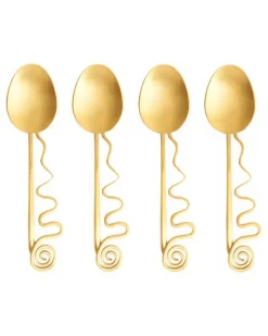 Goldfarbenes Löffel-Set mit Spiralgriff