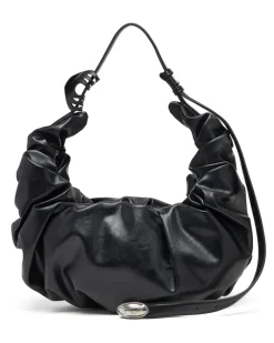 Grab-D-Große zerknitterte Hobo-Tasche - Schultertaschen - Damen - Schwarz