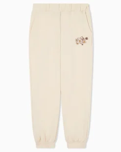 Graphic Series Girl Jogginghose aus Baumwollstretch Beige