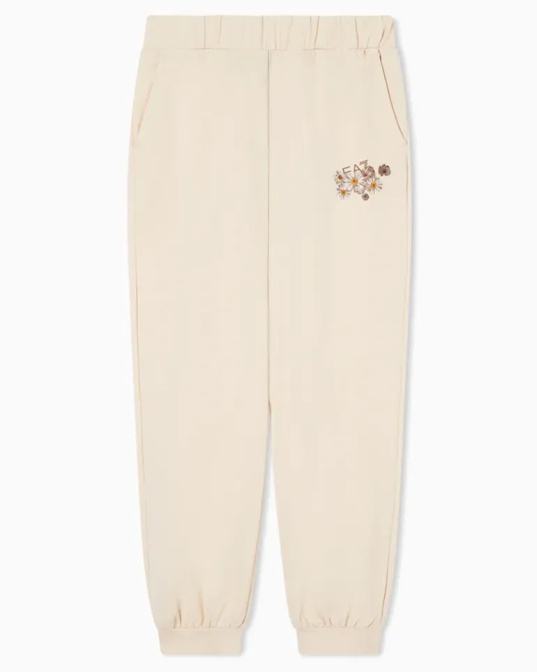Graphic Series Girl Jogginghose aus Baumwollstretch Beige