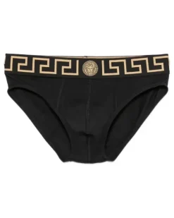 Greca Slips mit Medusa-Kopf (3er-Set) - Schwarz