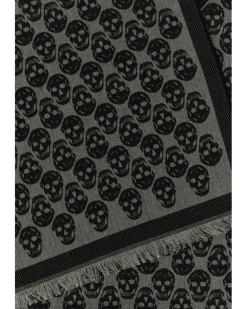Greyblk Exterior: Wool Cotton Silk Sciarpe E Foulard Scarfs Gray