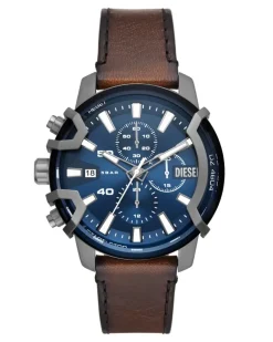 Griffed Chronograph mit braunem Lederarmband - Uhren - Herren -