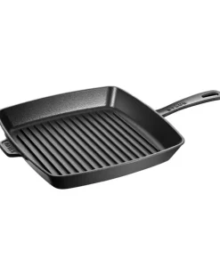 Grillpfanne aus Gusseisen 30x30cm - Schwarz