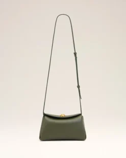 Grüne Mini Carrousel Tasche aus Rindsleder Grün Unisex Dunkelkaki