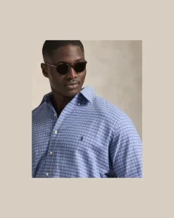 Große Größen - Sportshirt aus Twill Blue