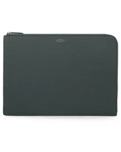 Große Laptophülle aus Panama-Leder - Grün
