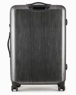 Großer Trolley aus ABS mit Maxi-Adler in Relief-Optik Grau