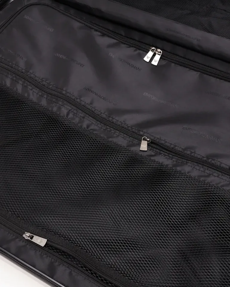 Großer Trolley aus ABS mit Maxi-Adler in Relief-Optik Grau