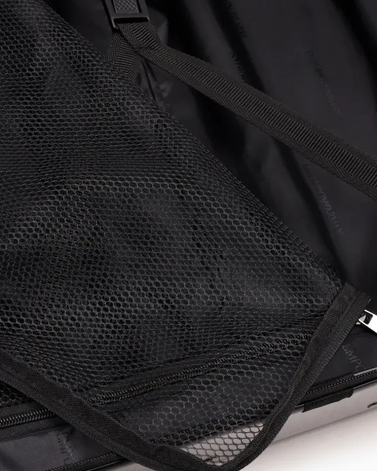 Großer Trolley aus ABS mit Maxi-Adler in Relief-Optik Grau