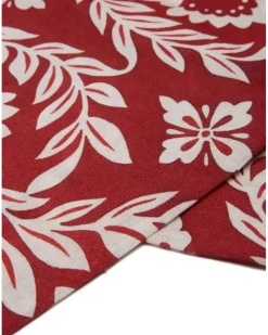 Große Tischdecke mit Blatt-Print - Rot