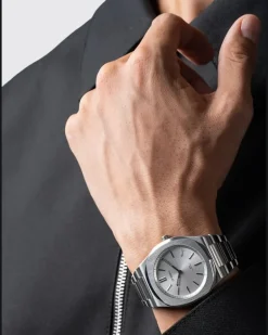 Groovy Silver Automatikuhr aus Edelstahl Grau
