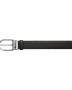 Gürtel mit hufeisenförmiger Schließe mm aus Leder - Schwarz - Leder - MB128770 - Gürtel