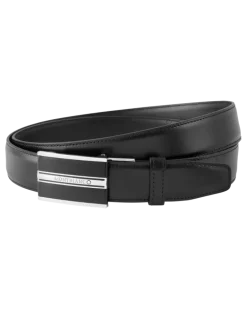 Gürtel Montblanc Plate mm mit Schiebeverschluss aus Leder - Schwarz - MB118421 - Gürtel