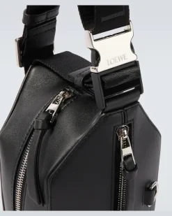 Gürteltasche aus Leder Schwarz