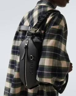 Gürteltasche aus Leder Schwarz