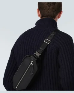 Gürteltasche aus Leder Schwarz