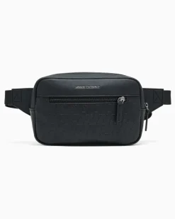 Gürteltasche mit Fronttasche und verstellbarem Riemen Schwarz