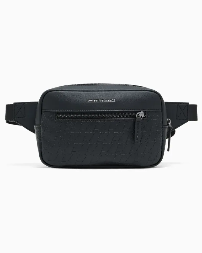 Gürteltasche mit Fronttasche und verstellbarem Riemen Schwarz