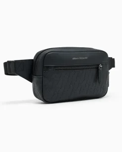 Gürteltasche mit Fronttasche und verstellbarem Riemen Schwarz