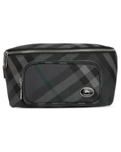 Gürteltasche mit Karomuster - Grau
