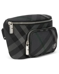 Gürteltasche mit Karomuster - Grau