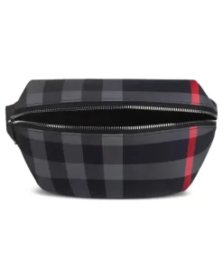 Gürteltasche mit Karomuster - Schwarz