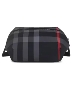 Gürteltasche mit Karomuster - Schwarz