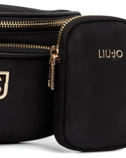 Gürteltasche mit Logo-Schild - Schwarz