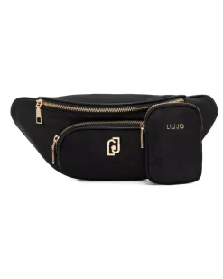 Gürteltasche mit Logo-Schild - Schwarz
