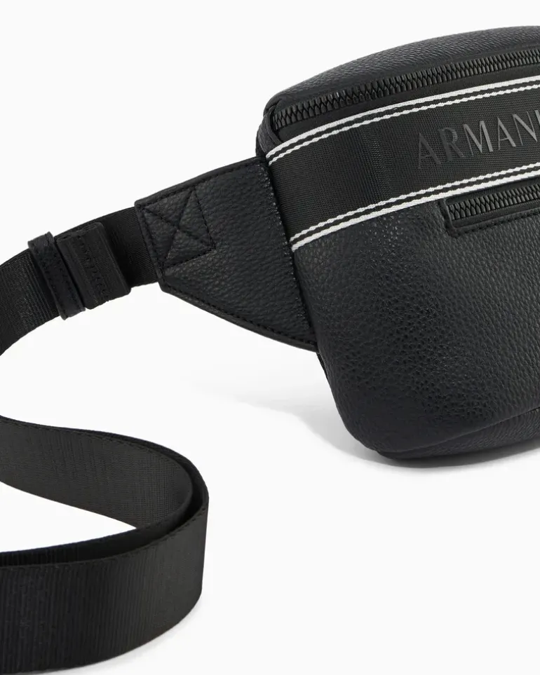 Gürteltasche mit verstellbarem Riemen und Reißverschlüssen Schwarz