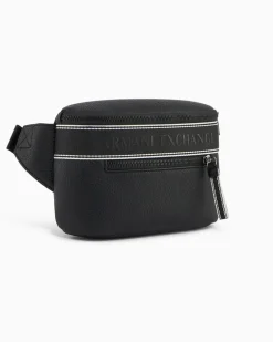 Gürteltasche mit verstellbarem Riemen und Reißverschlüssen Schwarz