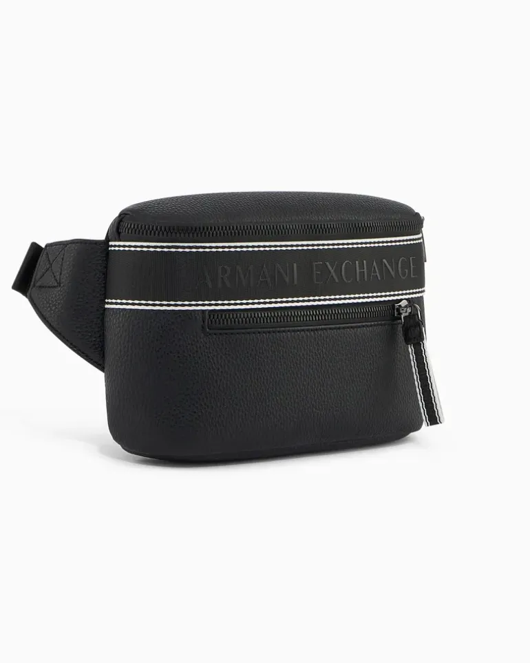 Gürteltasche mit verstellbarem Riemen und Reißverschlüssen Schwarz
