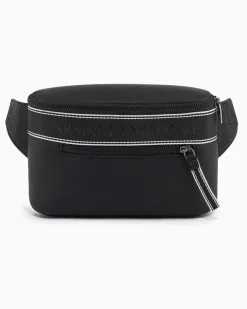 Gürteltasche mit verstellbarem Riemen und Reißverschlüssen Schwarz