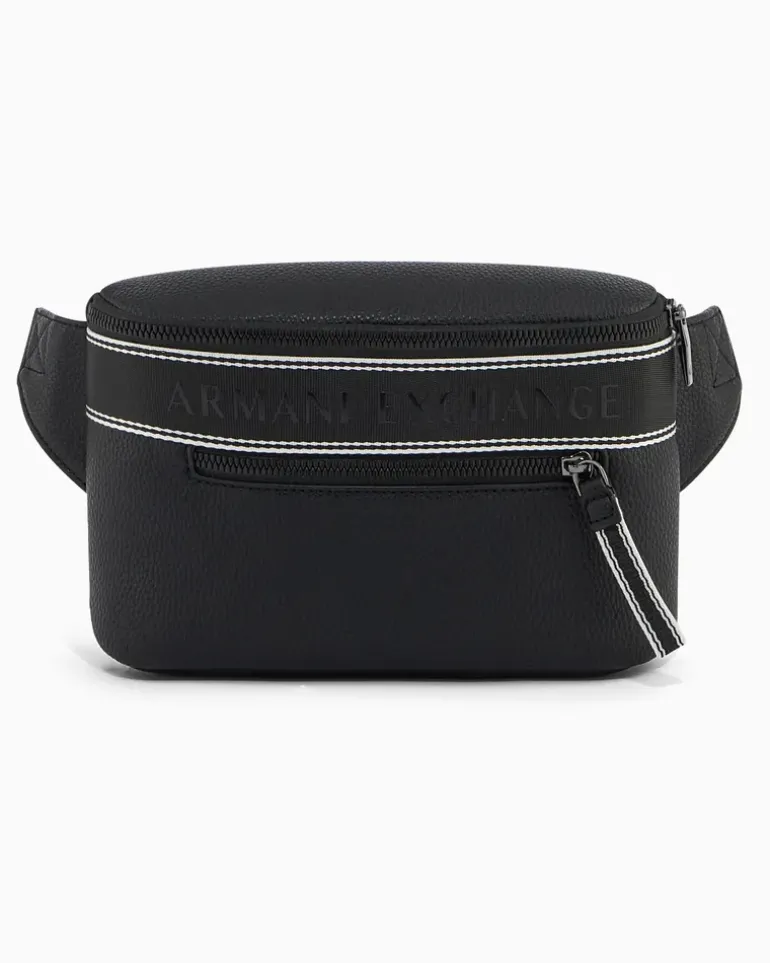 Gürteltasche mit verstellbarem Riemen und Reißverschlüssen Schwarz