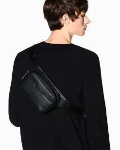 Gürteltasche mit verstellbarem Riemen und Reißverschluss Schwarz