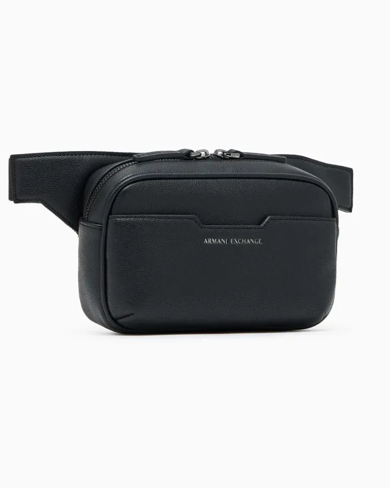 Gürteltasche mit verstellbarem Riemen und Reißverschluss Schwarz