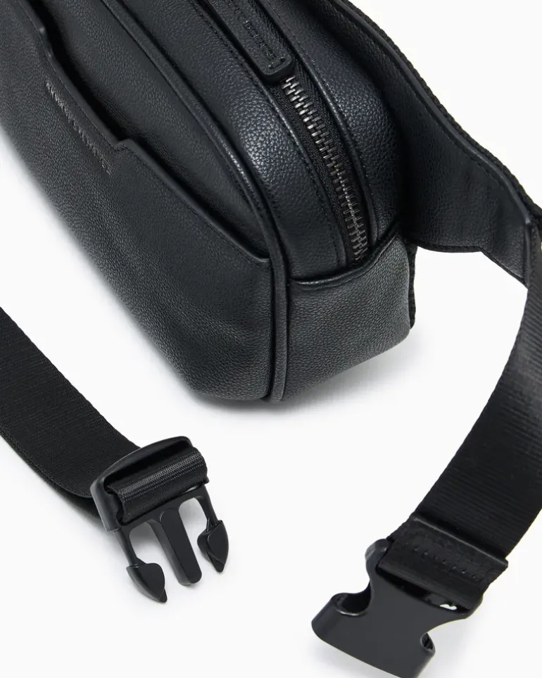 Gürteltasche mit verstellbarem Riemen und Reißverschluss Schwarz