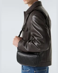 Gürteltasche Veneto Intrecciato aus Leder Schwarz