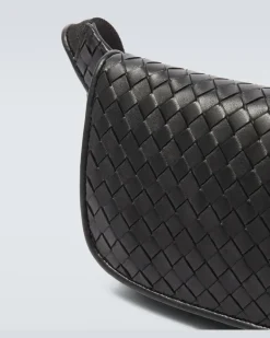 Gürteltasche Veneto Intrecciato aus Leder Schwarz
