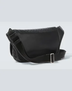 Gürteltasche Veneto Intrecciato aus Leder Schwarz