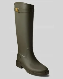 Gummistiefel mit Logo-Detail Oliv