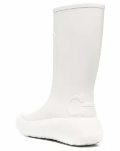 Gummistiefel mit Logo-Prägung - Weiß