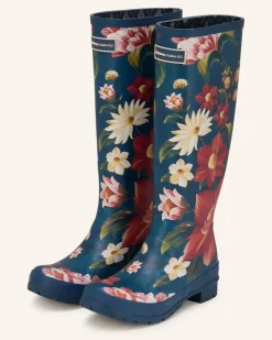 Gummistiefel Wild Flower blau Dunkelblau
