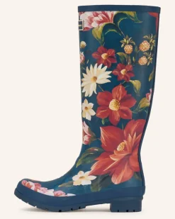 Gummistiefel Wild Flower blau Dunkelblau