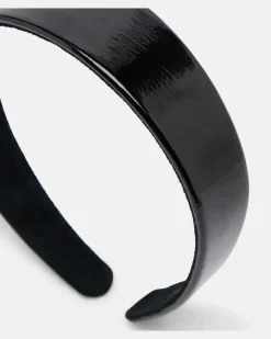 Haarband Cruz aus Lackleder Schwarz