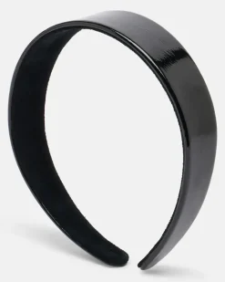 Haarband Cruz aus Lackleder Schwarz