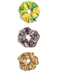 Haargummis mit Print (3er-Set) - Gelb